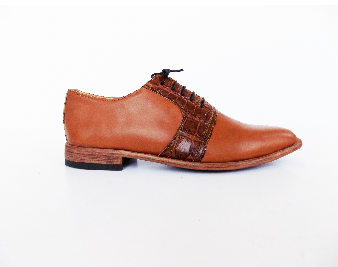 Fanaka Leather and Crocodile Lace-Up Shoe - Image 2